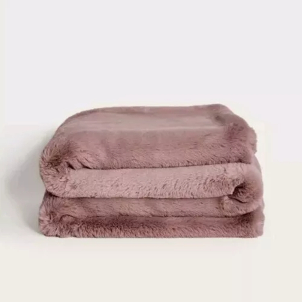 Unhide Marshmallow Blanket Rosy (Mauve) DOUBLE Thick 80”X 60” MEDIUM